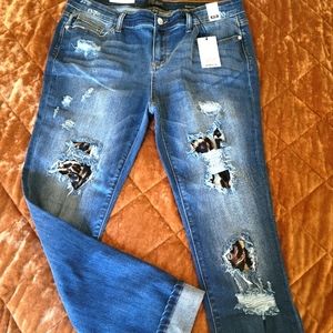 Leopard patch Judy Blue Jeans